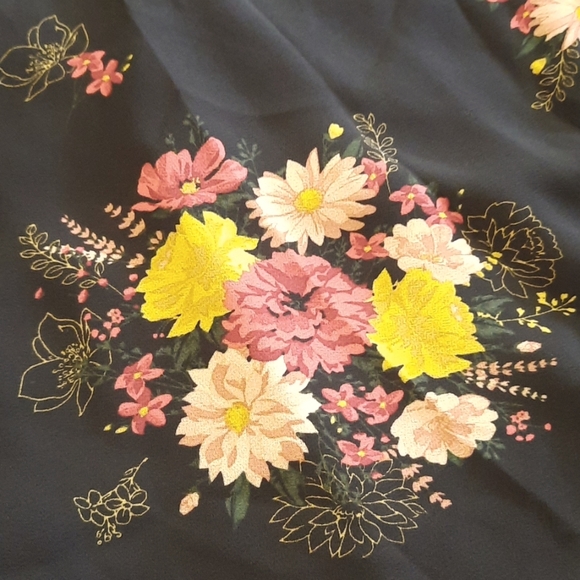 Torrid Black Floral Chiffon Skirt - Picture 3 of 3